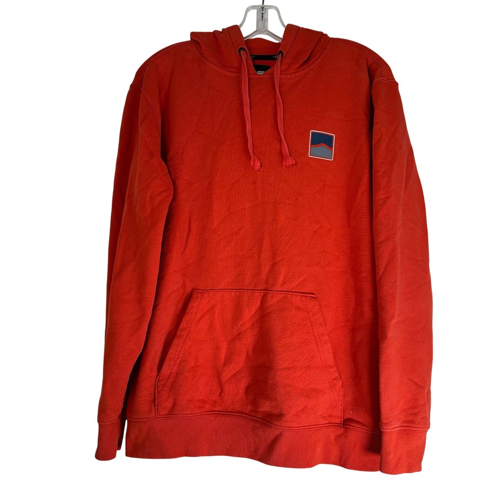Vans Off The Wall Mens Small Red Mountain Graphic Pullover Hoodie Skate Fleece